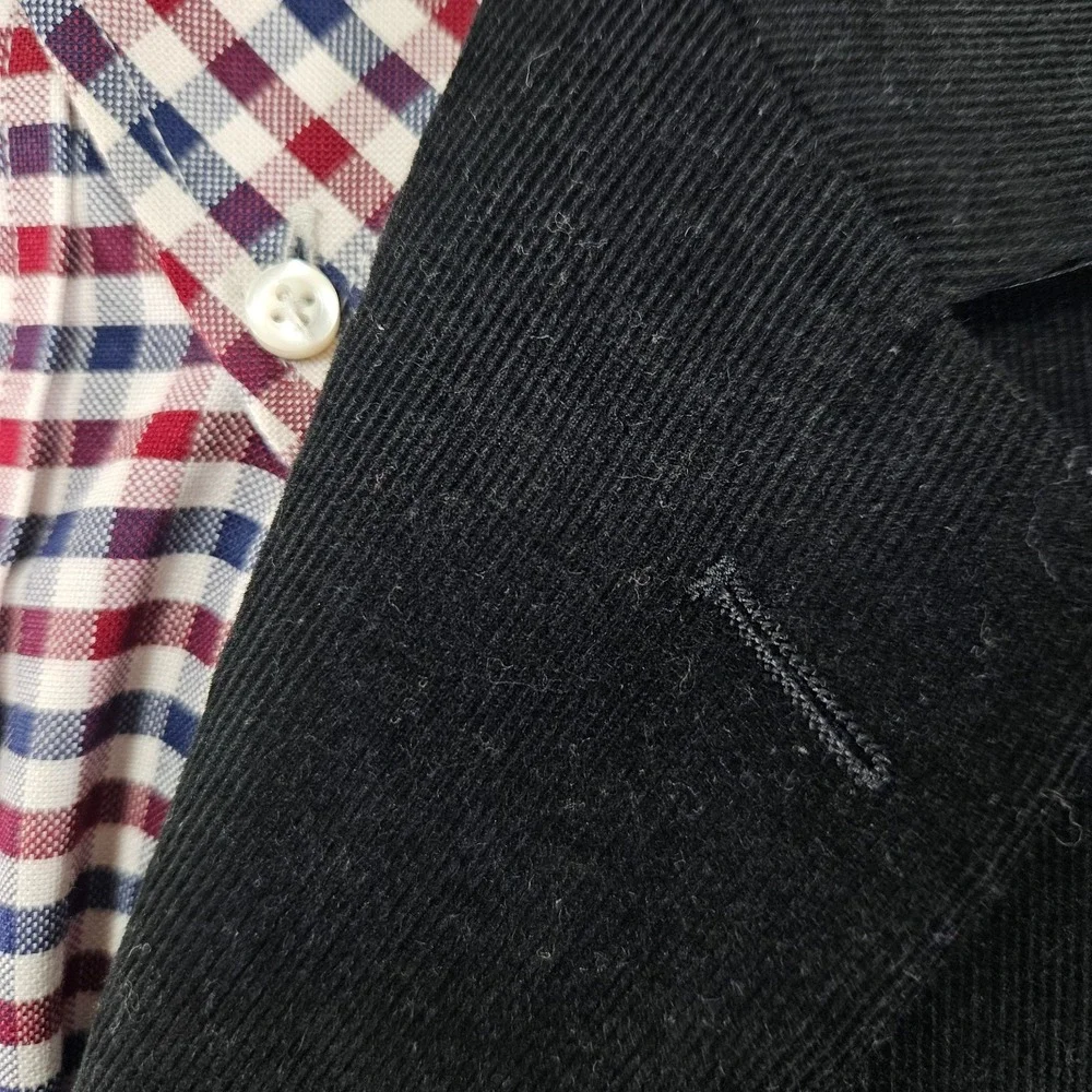 Apt.9 Men's Sport Coat Blazer Three Button Black Corduroy Cotton Size Large